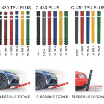 dissuasore in plastica flessibile vari colori con rifrangente